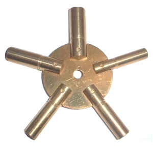 New Solid Brass Lux Novlty Clock Key #1 size 2.6 mm or .102 in. 